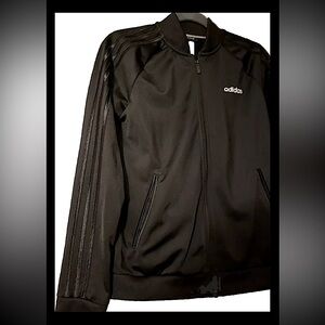 Adidas track jacket black w/ black stripes HTF! Sz S